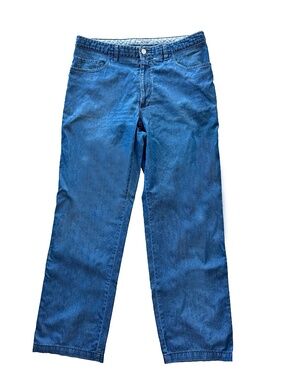 Brioni Blue Denim Jeans Made in Italy Size 38 (Fits 36) Straight Wide Leg